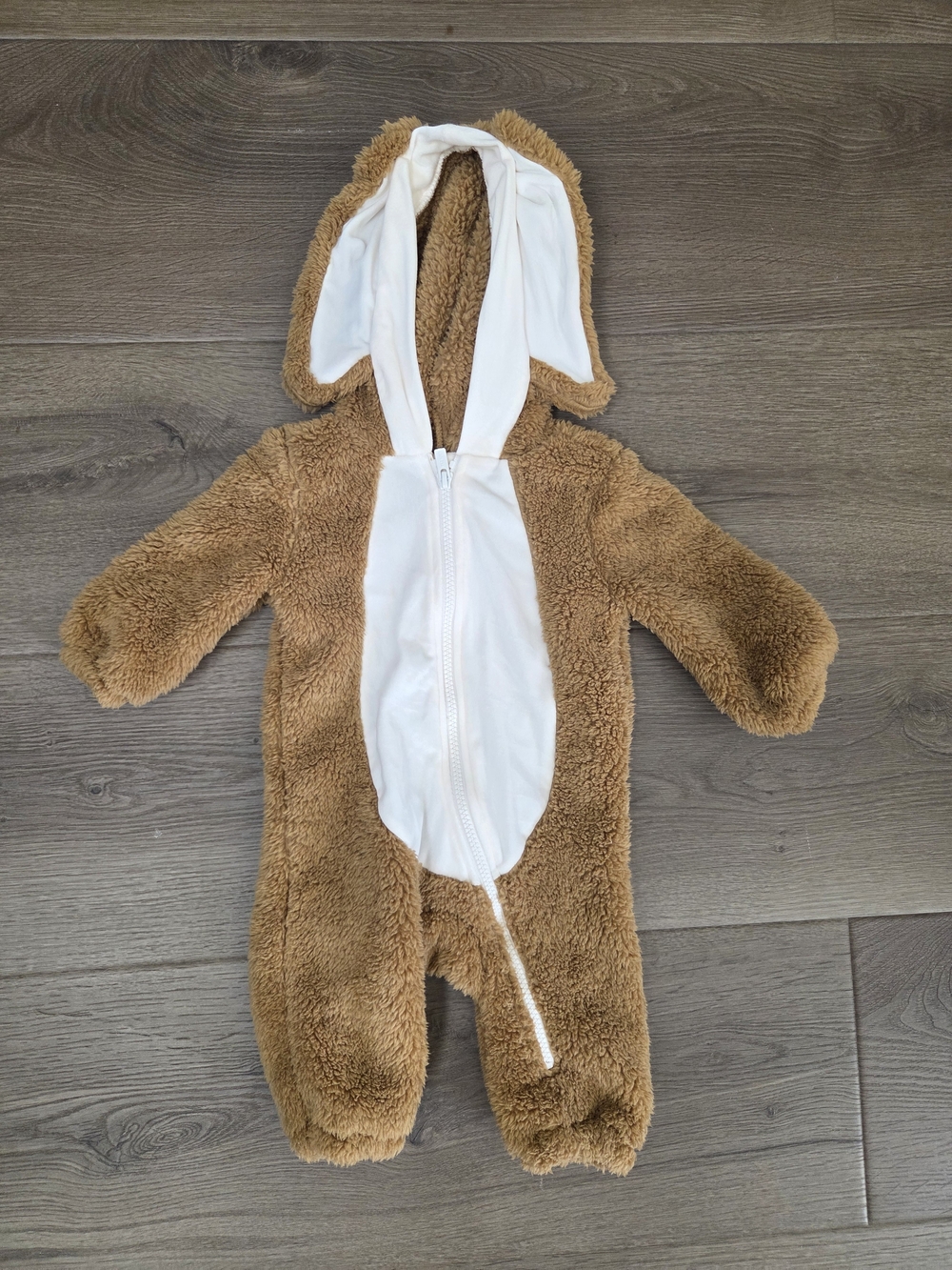 Old Navy Brown and White Plush Bunny Costume with Hood